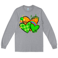 Heather Grey St. Patrick's Day hearts St. Patricks day Long Sleeve Tee - HowdyJamesFarm