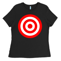 Black bullseye target red & white rings target Ladies Tee - DesignPulse