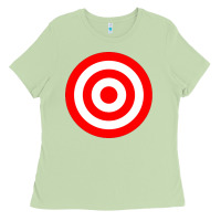 Matcha bullseye target red & white rings target Ladies Tee - DesignPulse
