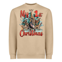 My First Christmas Baby Safari Animals Heavyweight Sweatshirt | Teevron