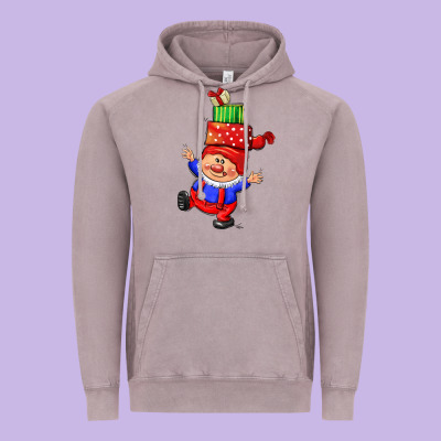 Cute Christmas Gnome Vintage Hoodie Designed By Cowgirlartshop