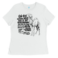 White New Hump day camel Guess What Day Ladies Tee - DesignPulse