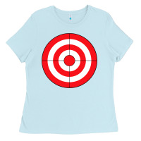 Baby Blue bulls eye target lazy diy halloween costume darts shooting t shirt Ladies Tee - DesignPulse