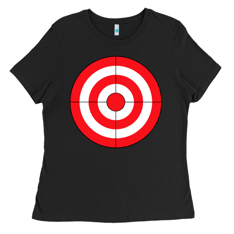 Bulls Eye Target Lazy Diy Halloween Costume Darts Shooting T Shirt Ladies Tee by DesignPulse | Teevron