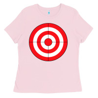 Bubblegum Pink bulls eye target lazy diy halloween costume darts shooting t shirt Ladies Tee - DesignPulse