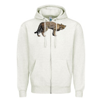 Oatmeal Heather Ocelot Zipper Hoodie - LillyAllenDesigns