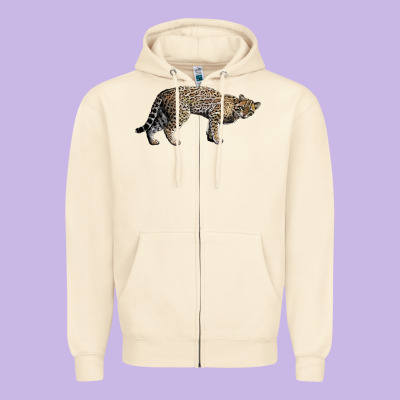 Ocelot Zipper Hoodie Designed By Lillyallendesigns