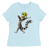 Baby Blue All Hail King Julien Ladies Tee - DesignPulse