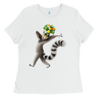 White All Hail King Julien Ladies Tee - DesignPulse