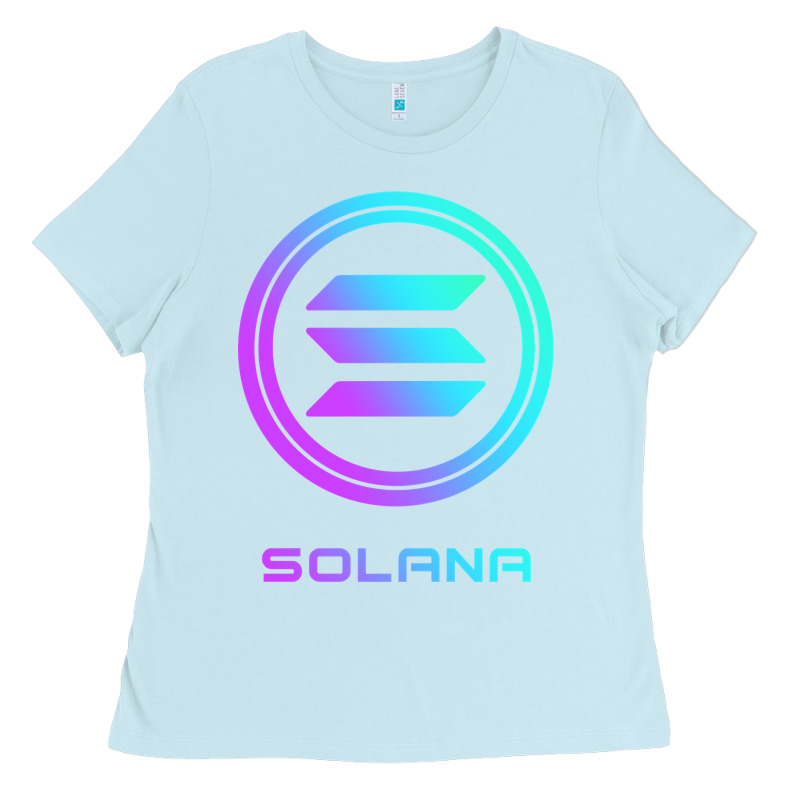Solana Crypto Sol Coin Blockchain Decentralized Application Long Sleev Ladies Tee by DesignPulse | Teevron