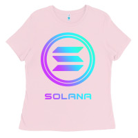 Bubblegum Pink solana crypto sol coin blockchain decentralized application long sleev Ladies Tee - DesignPulse