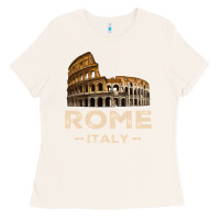 Bone Cool Vintage Roma Italia Colosseum Souvenirs, Rome Italy Pullover Hood Ladies Tee - DesignPulse