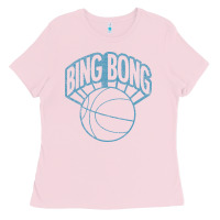 Bubblegum Pink bing bong vintage distressed Ladies Tee - PixelWave
