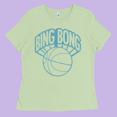 Bing Bong Vintage Distressed Ladies Tee Designed By Pixelwave