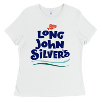 White #long john silvers Ladies Tee - PixelWave