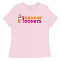 Bubblegum Pink Dunkin'donuts Ladies Tee - PixelWave