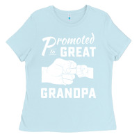 Baby Blue Promoted to Great Grandpa Ladies Tee - PixelWave