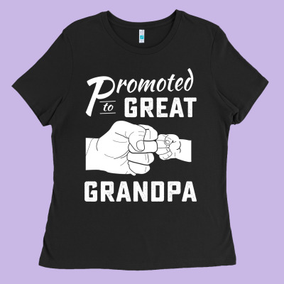 Promoted To Great Grandpa Ladies Tee Designed By Pixelwave
