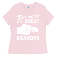 Bubblegum Pink Promoted to Great Grandpa Ladies Tee - PixelWave