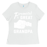 White Promoted to Great Grandpa Ladies Tee - PixelWave