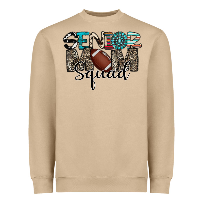 Senior Mom Squad Football Design Heavyweight Sweatshirt by CowhideDigitalArt | Teevron
