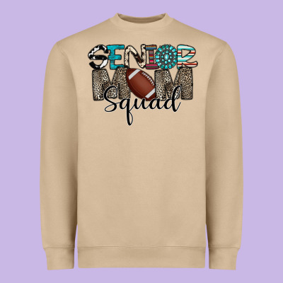 Senior Mom Squad Football Design Heavyweight Sweatshirt Designed By Cowhidedigitalart