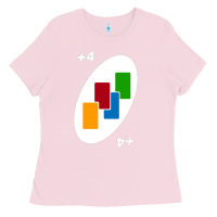 Bubblegum Pink Uno Card Game Draw Four Ladies Tee - PixelWave