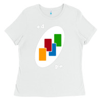 White Uno Card Game Draw Four Ladies Tee - PixelWave
