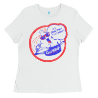 White cool whip vintage design   80s aesthetic Ladies Tee - PixelWave