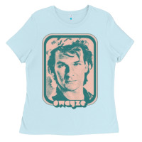 Baby Blue patrick swayze retro 80s fan aesthetic design Ladies Tee - PixelWave