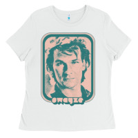 White patrick swayze retro 80s fan aesthetic design Ladies Tee - PixelWave