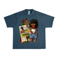 Midnight Navy juneteenth justice now Urban Heavy Tee - CowGirlArtShop