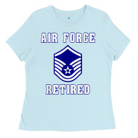 Baby Blue military master sergeant air force retired t shirt Ladies Tee - PixelWave