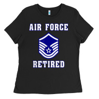 Black military master sergeant air force retired t shirt Ladies Tee - PixelWave