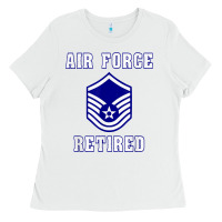 White military master sergeant air force retired t shirt Ladies Tee - PixelWave