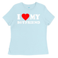 Baby Blue I Love My Boyfriend T-Shirt Ladies Tee - PixelWave