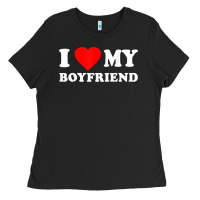 Black I Love My Boyfriend T-Shirt Ladies Tee - PixelWave