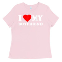 Bubblegum Pink I Love My Boyfriend T-Shirt Ladies Tee - PixelWave