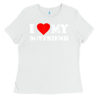 White I Love My Boyfriend T-Shirt Ladies Tee - PixelWave