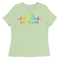 Matcha LGBT Love Rainbow Heartbeat Ladies Tee - PixelWave