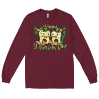 Burgundy Happy St. Patrick's Day Tooth Dentist Long Sleeve Tee - CowGirlArtShop