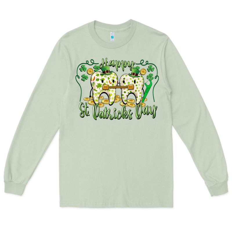 Happy St. Patrick's Day Tooth Dentist Long Sleeve Tee by CowGirlArtShop | Teevron