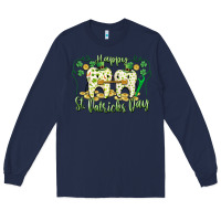 Navy Happy St. Patrick's Day Tooth Dentist Long Sleeve Tee - CowGirlArtShop
