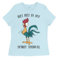 Baby Blue Moana Hei Hei Is My Spirit Animal Portrait Ladies Tee - PixelWave
