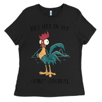 Black Moana Hei Hei Is My Spirit Animal Portrait Ladies Tee - PixelWave
