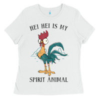 White Moana Hei Hei Is My Spirit Animal Portrait Ladies Tee - PixelWave
