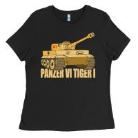 Black panzer vi tiger i tank gift ww2 german army tanks Ladies Tee - Craftify