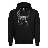 Black Velociraptor Zipper Hoodie - LillyAllenDesigns