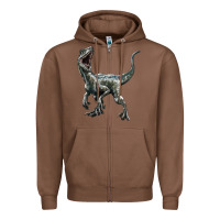 Chestnut Velociraptor Zipper Hoodie - LillyAllenDesigns