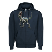 Navy Velociraptor Zipper Hoodie - LillyAllenDesigns